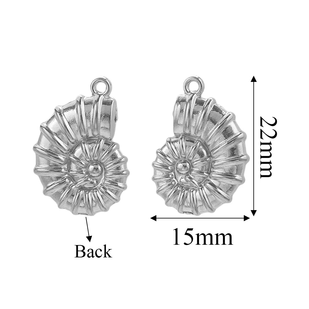 5PCS Gold Stainless Steel Charms – DIY Jewelry Pendants & Accessories