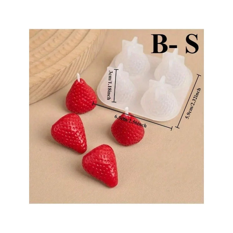 Strawberry Silicone Candle Mold