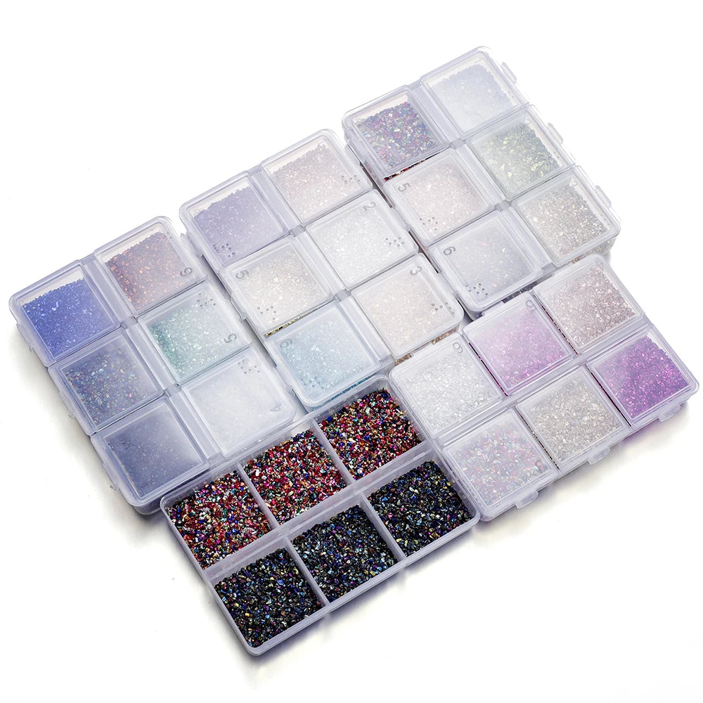 30g Crushed Glass Stones – Irregular Resin Fillers for DIY Epoxy Crafts & Nail Art