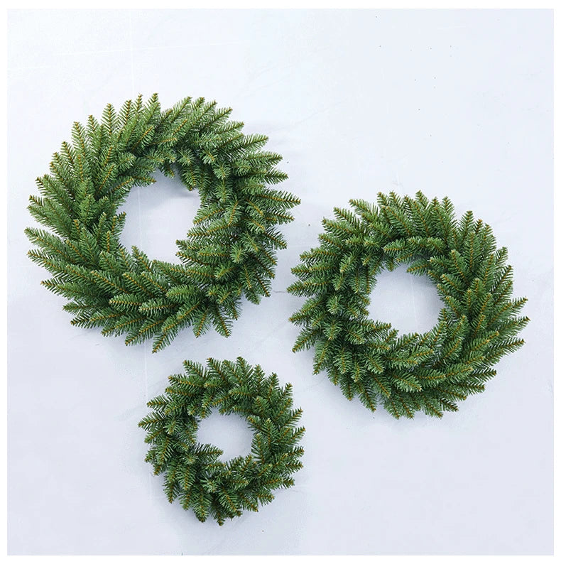 Christmas Green Pine Needle Wreath – Front Door Garland Decoration (30/40/50cm)