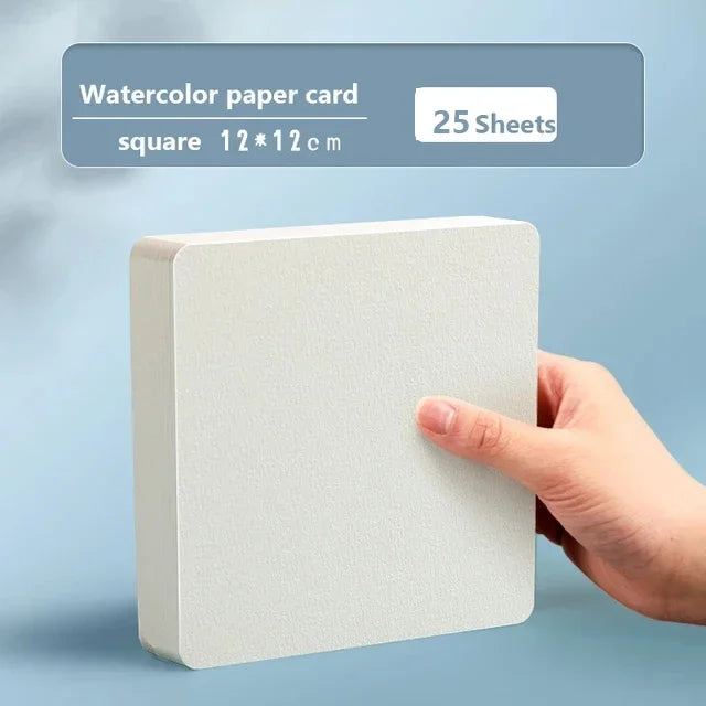 Square/Round Watercolor Paper 300g – 25 Sheets Professional Art Paper