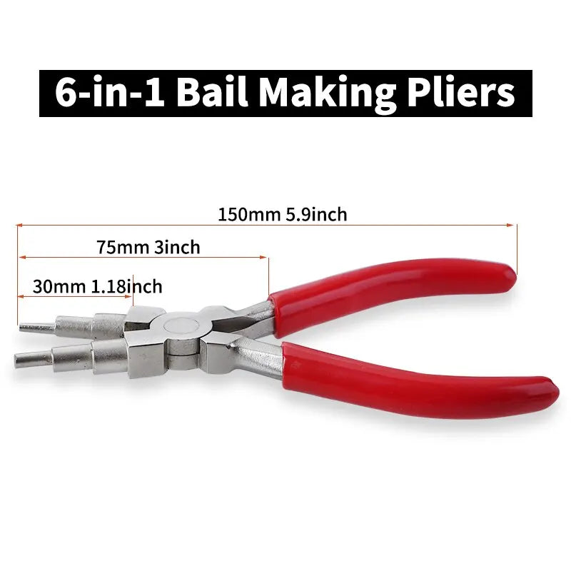 3PCS Jewelry Pliers Set – 6-in-1 DIY Craft Tools with Nylon & Bent Nose Pliers