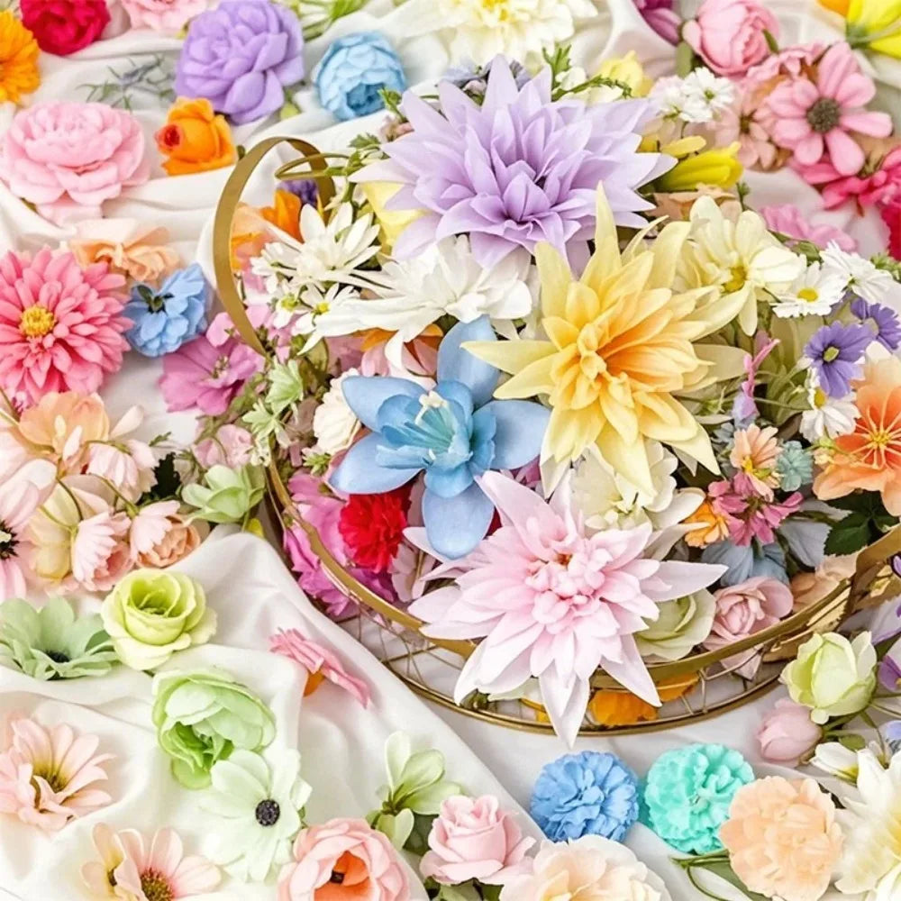 20/52pcs Artificial Silk Flowers – DIY & Home Decor