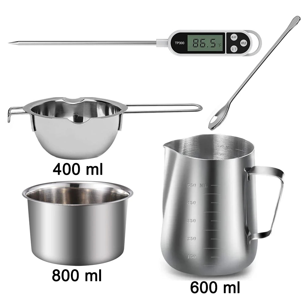 Complete DIY Candle Making Kit – Aromatic Candles with Tools & Wax Melting Pot