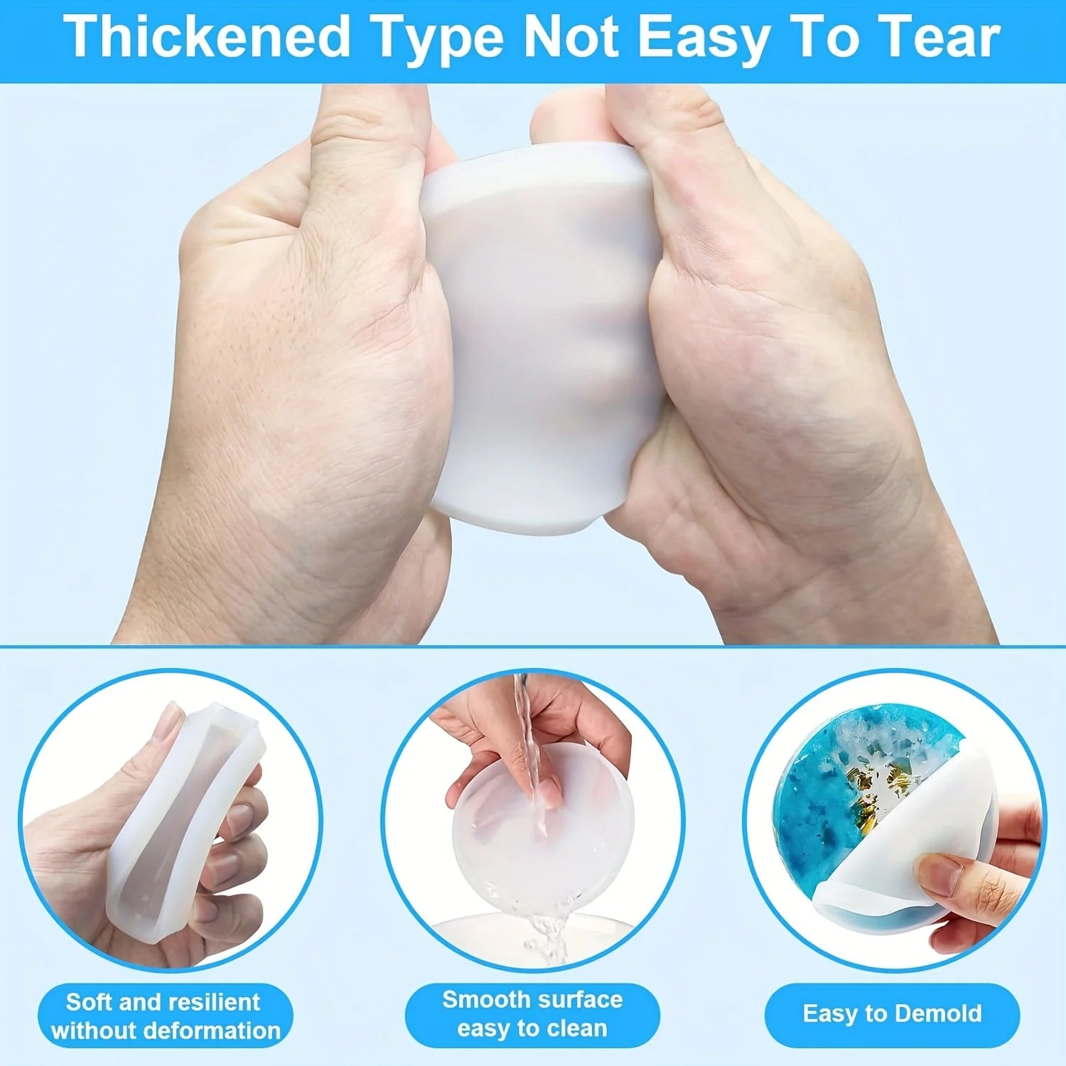 4-Piece Agate Crystal Resin Coaster Mold Set