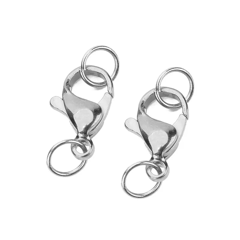 20 Sets Stainless Steel Lobster Clasps with Jump Rings for Jewelry Making