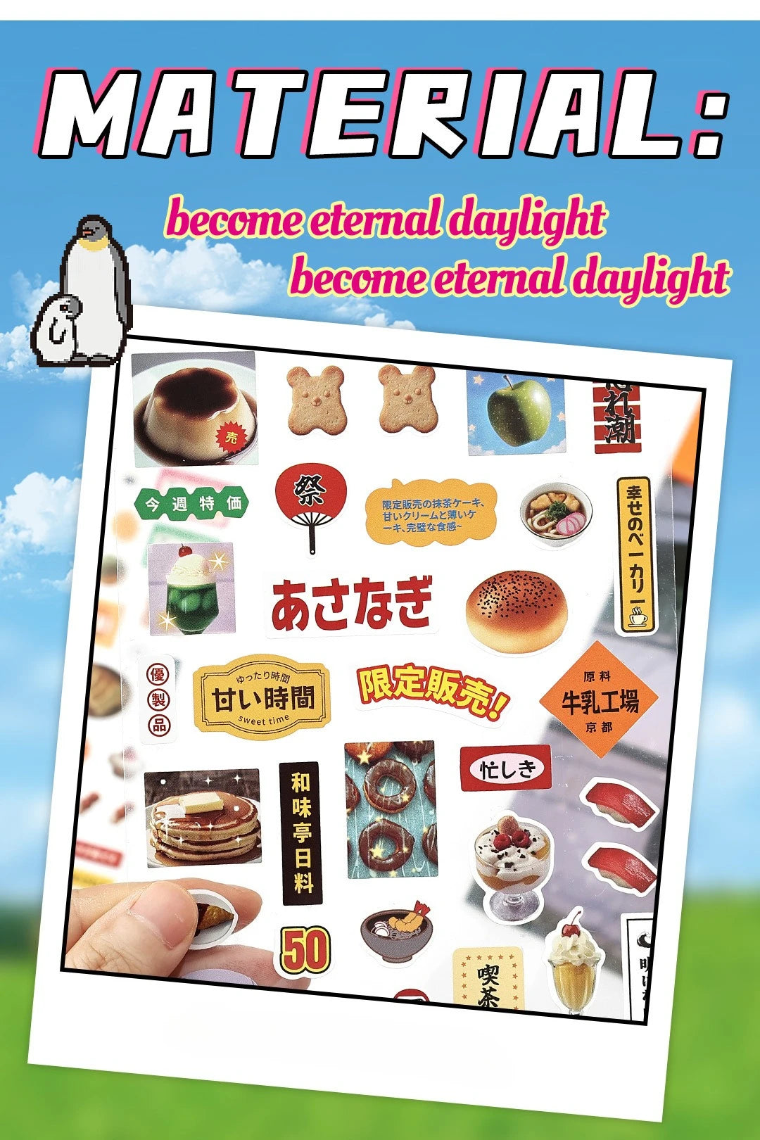 Retro Japanese Cartoon Stickers – 2-Sheet Lucky Clover Anime Kawaii Set