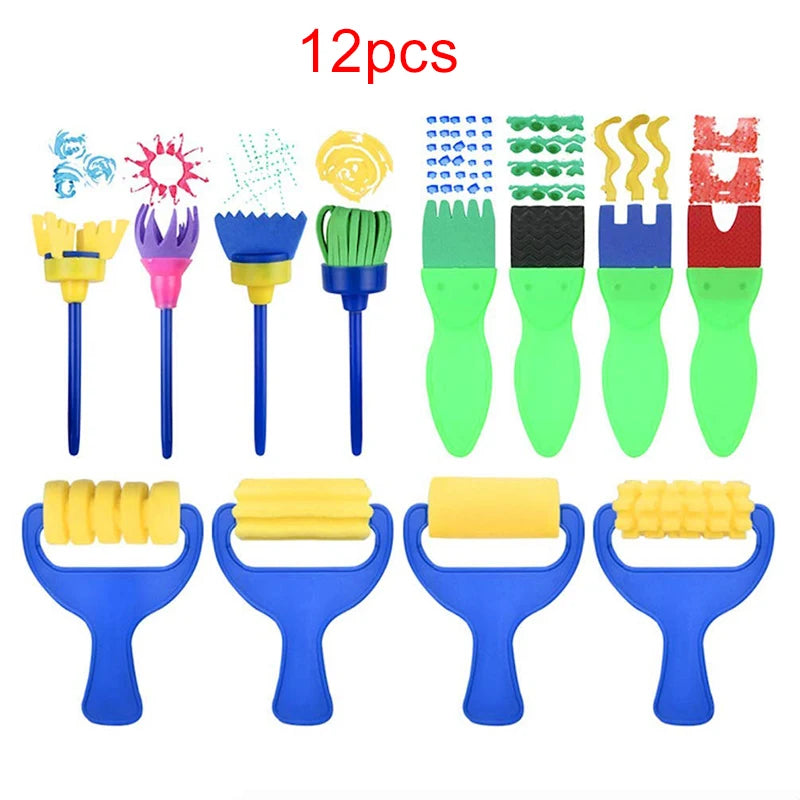 Painting Sponge Brush Set – Kids’ Art Tools for DIY Crafts & Drawing