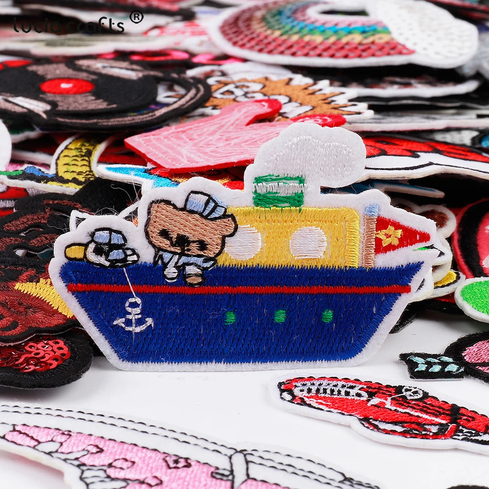 Random Mix Embroidered Iron-On Patches – DIY Clothing & Jeans Applique