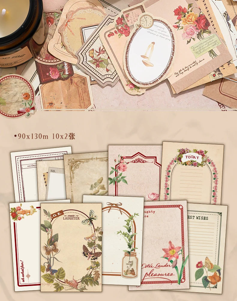 100PCS Retro Scrapbook Paper Set – DIY Collage, Journal & Album Craft Materials