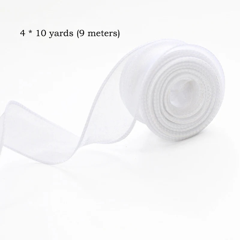 Chiffon Silk Ribbon Roll – Organza Satin (10 Yards, for Crafts & Decoration)