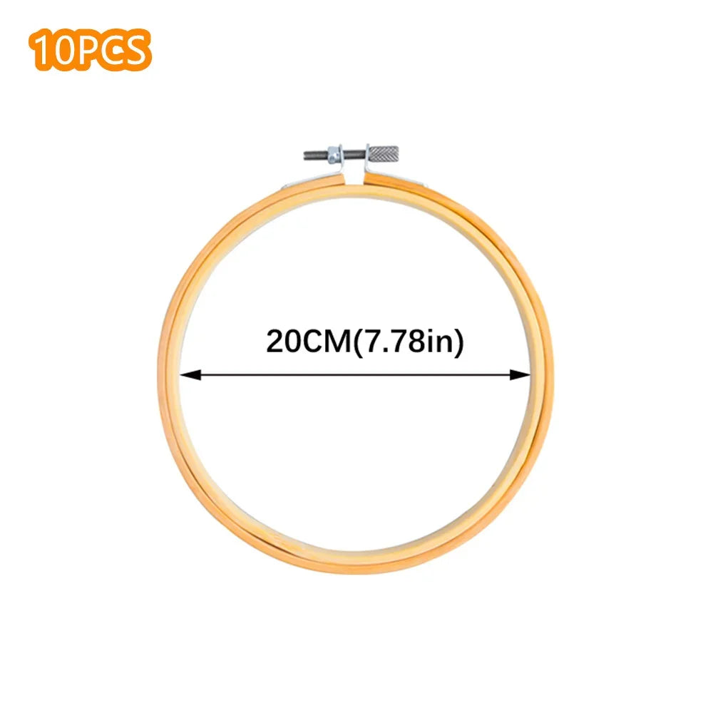 10pcs Bamboo Embroidery Hoops Frame Set