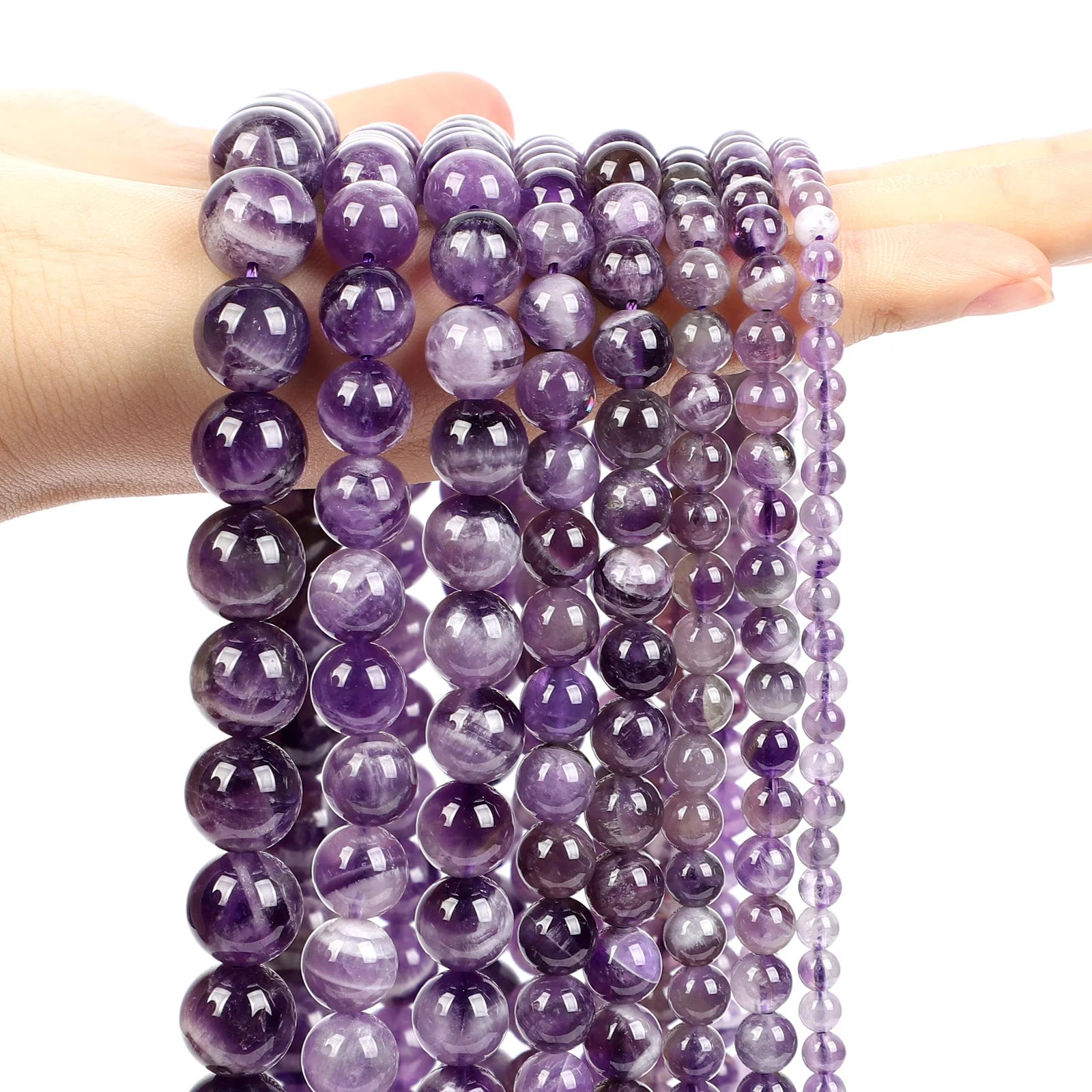 Purple Natural Stone Beads – Amethyst, Agate & Tourmaline for DIY Jewelry