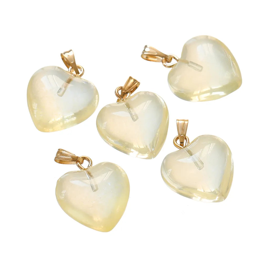 Lampwork Heart Glass Bead Charms (10pcs)