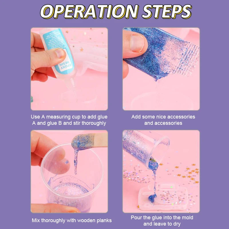 Kids DIY Crystal Glue Keychain Craft Kit – Fun Art Set for Girls