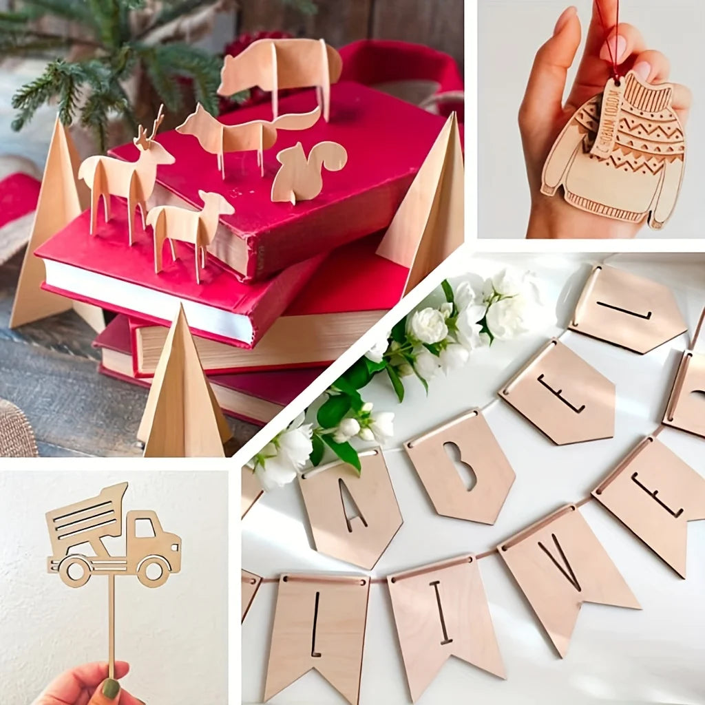 Plywood Craft Panels – 4–48pcs Laser-Cut Wood Sheets