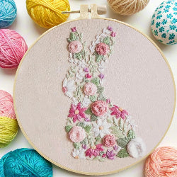 Easter Bunny Embroidery Beginner Kit