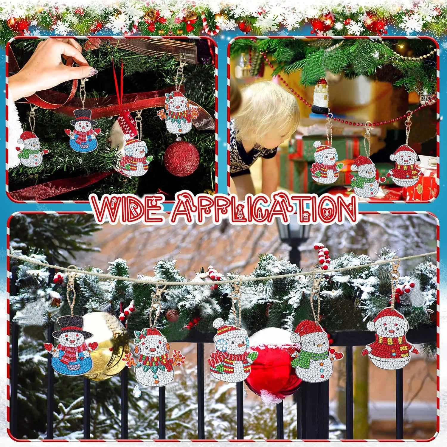 DIY Diamond Art Keychain Set – 5PCS Acrylic Christmas Ornaments for Holiday Décor