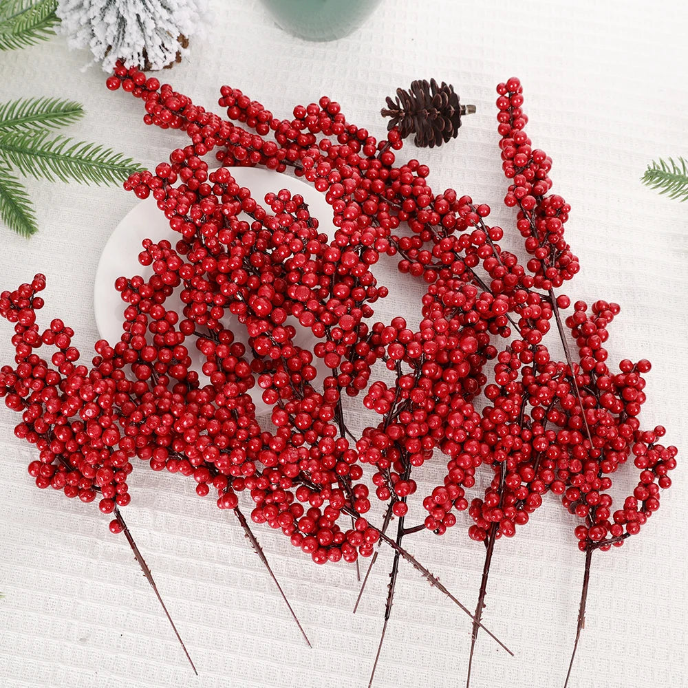 Artificial Red Berry Stems – Christmas Decoration & DIY Craft Supplies