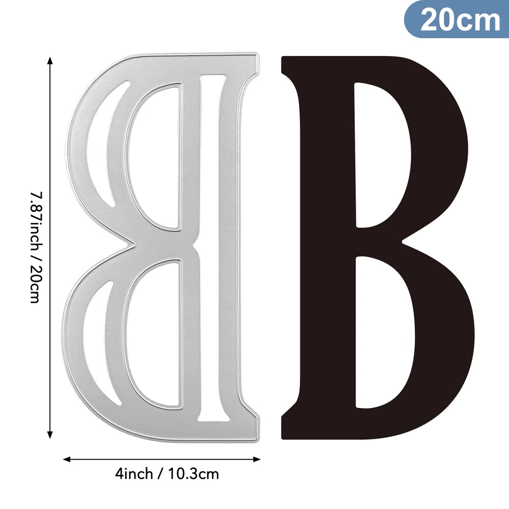 20cm A–Z Metal Letter Cutting Dies – 26 Capital Alphabets for DIY Crafts