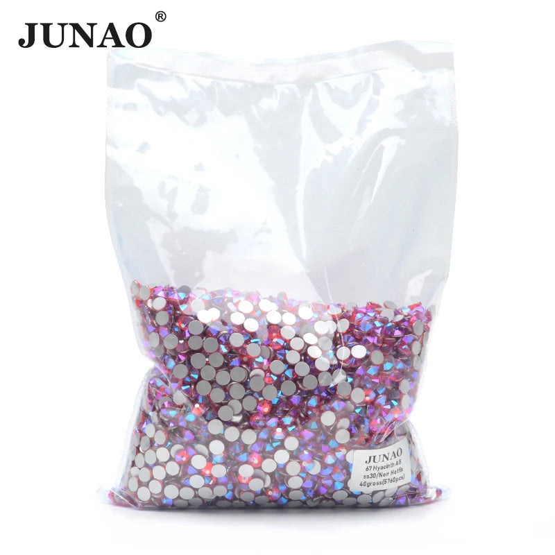 Clear AB Glass Rhinestones Set – 14,400PCS Flatback Crystals (SS6/SS12/SS20)