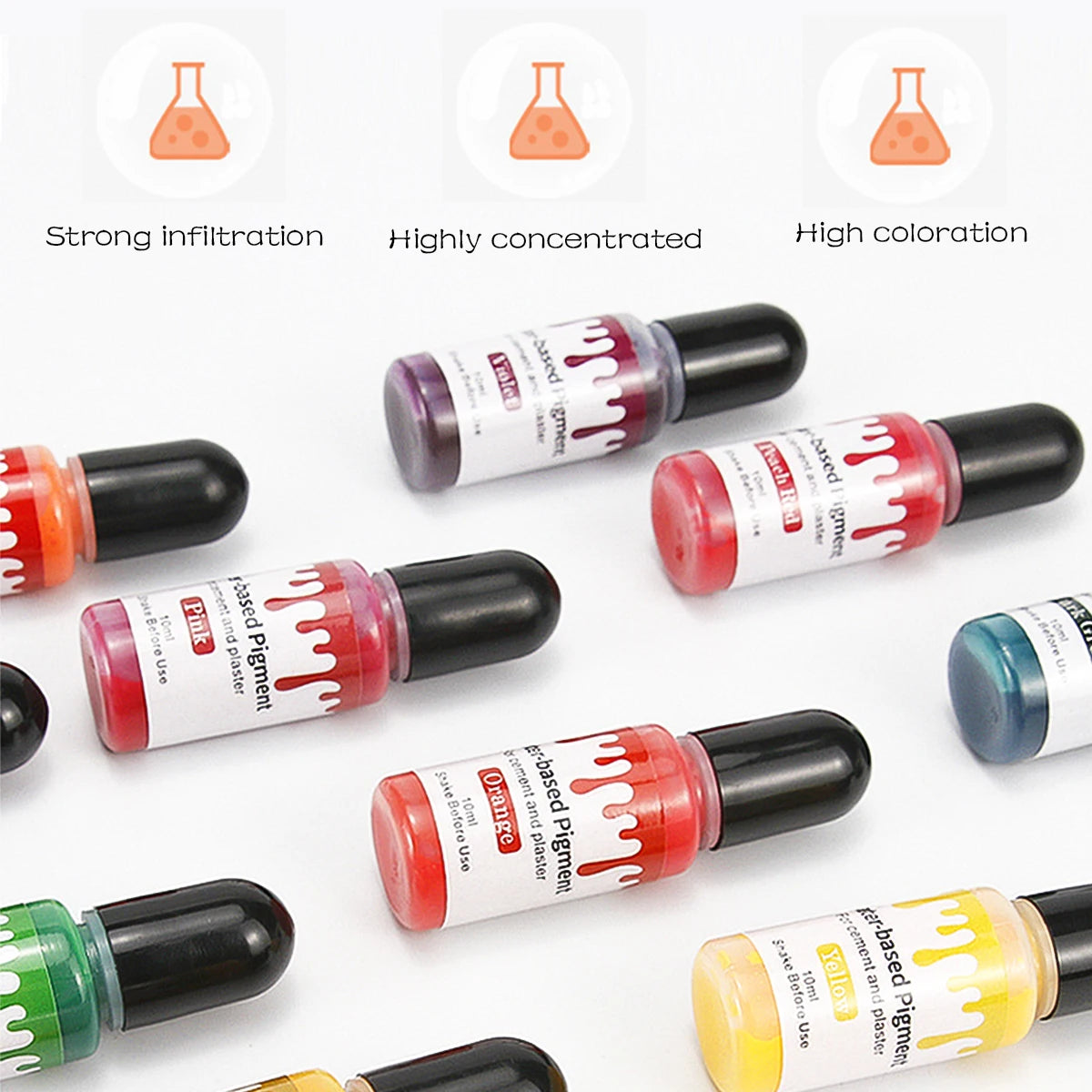 24-Color Water-Based Gypsum Pigment Set – DIY Plaster & Pottery Dye