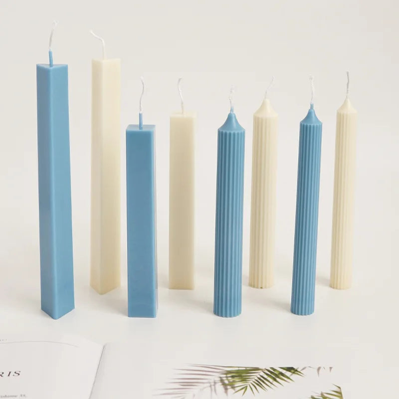 Striped Pillar Candle Mold – Triangle & Rectangle DIY Kit