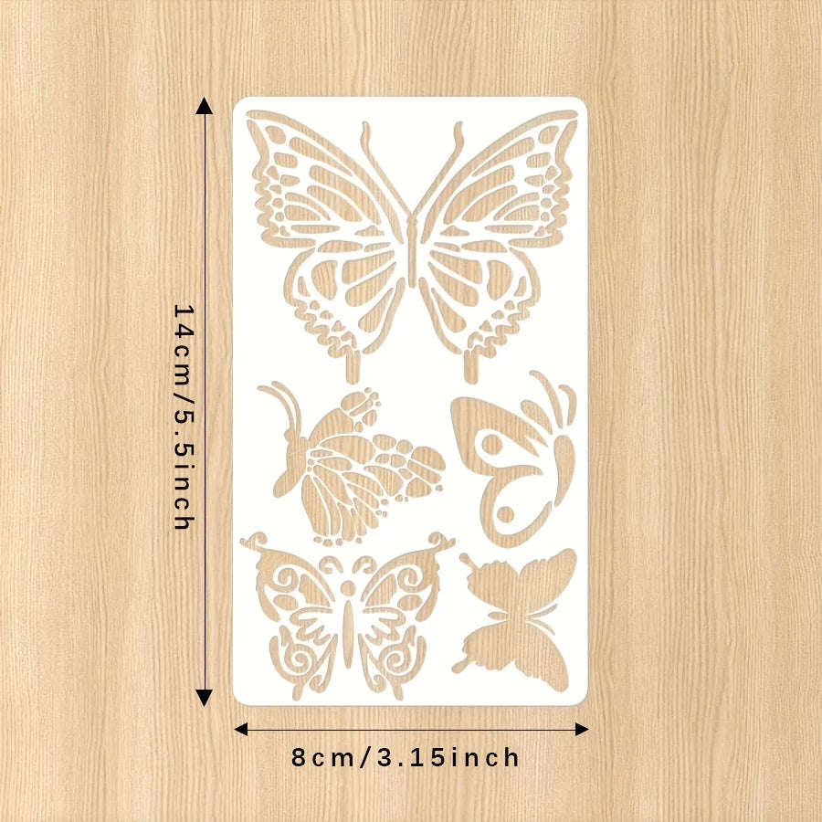 Butterfly Flower Leaf Stencil Set – 6pcs