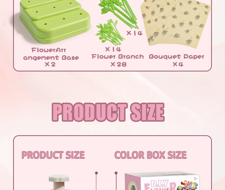 Fabric Flower DIY Craft Kit – Handmade Bouquets for Kids’ Toys & Gifts