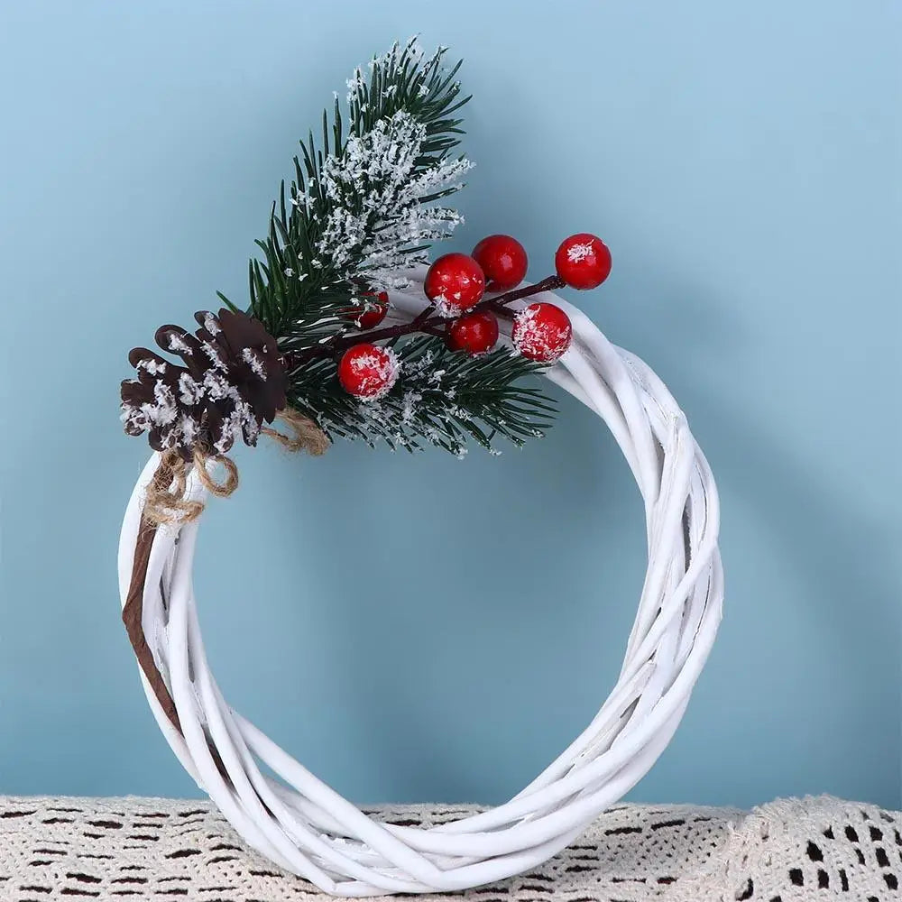 White Rattan Wreath – Blank Vine Garland Ring for Wedding & Christmas Decoration