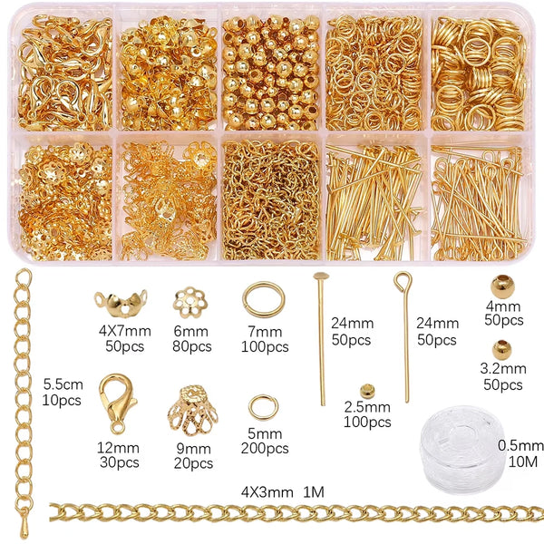 Jewelry Making Starter Kit – DIY Beads & Findings Set for Earrings and Necklaces