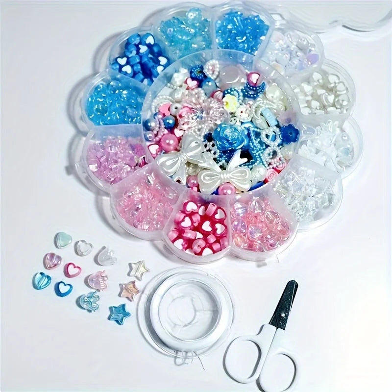13-Grid Purple Plum Blossom Acrylic Beads Set