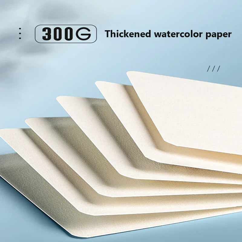 Square/Round Watercolor Paper 300g – 25 Sheets Professional Art Paper
