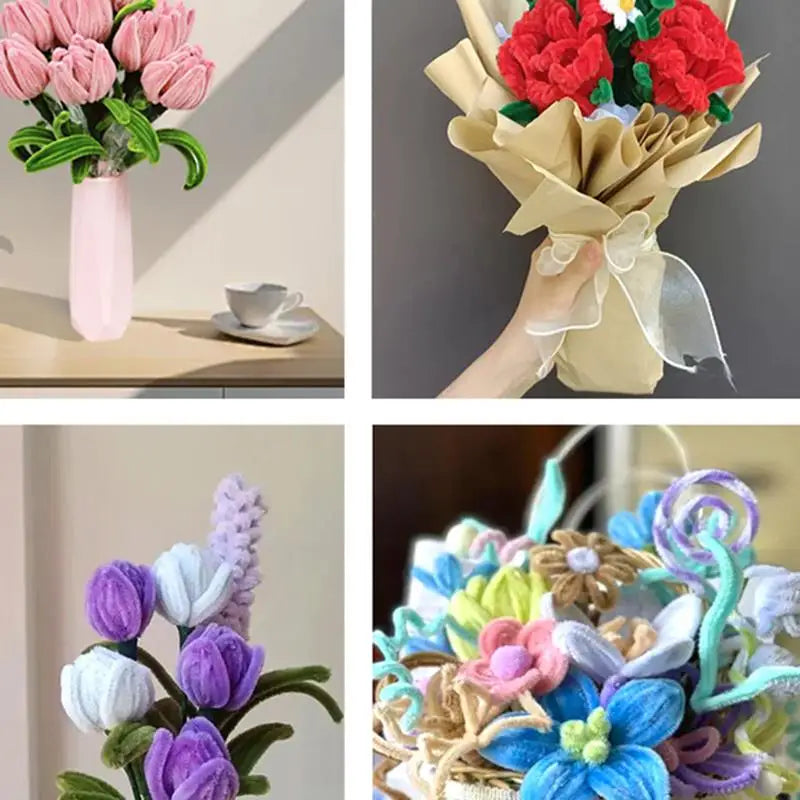 100pcs Chenille Stems – DIY Craft Pipe Cleaners for Kids