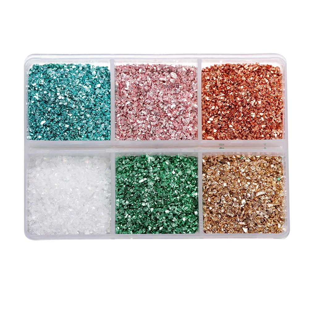 30g Crushed Glass Stones – Irregular Resin Fillers for DIY Epoxy Crafts & Nail Art
