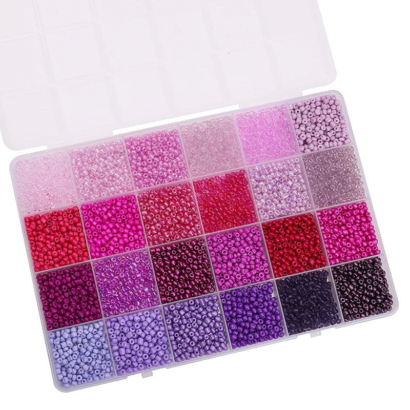 24-Grid Rice Bead Set (5200PCS) – Colorful DIY Jewelry Making Kit