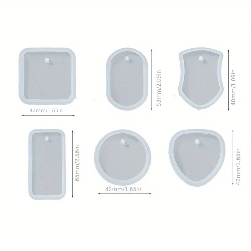 DIY Silicone Keychain Pendant Mold Set – Round & Rectangle