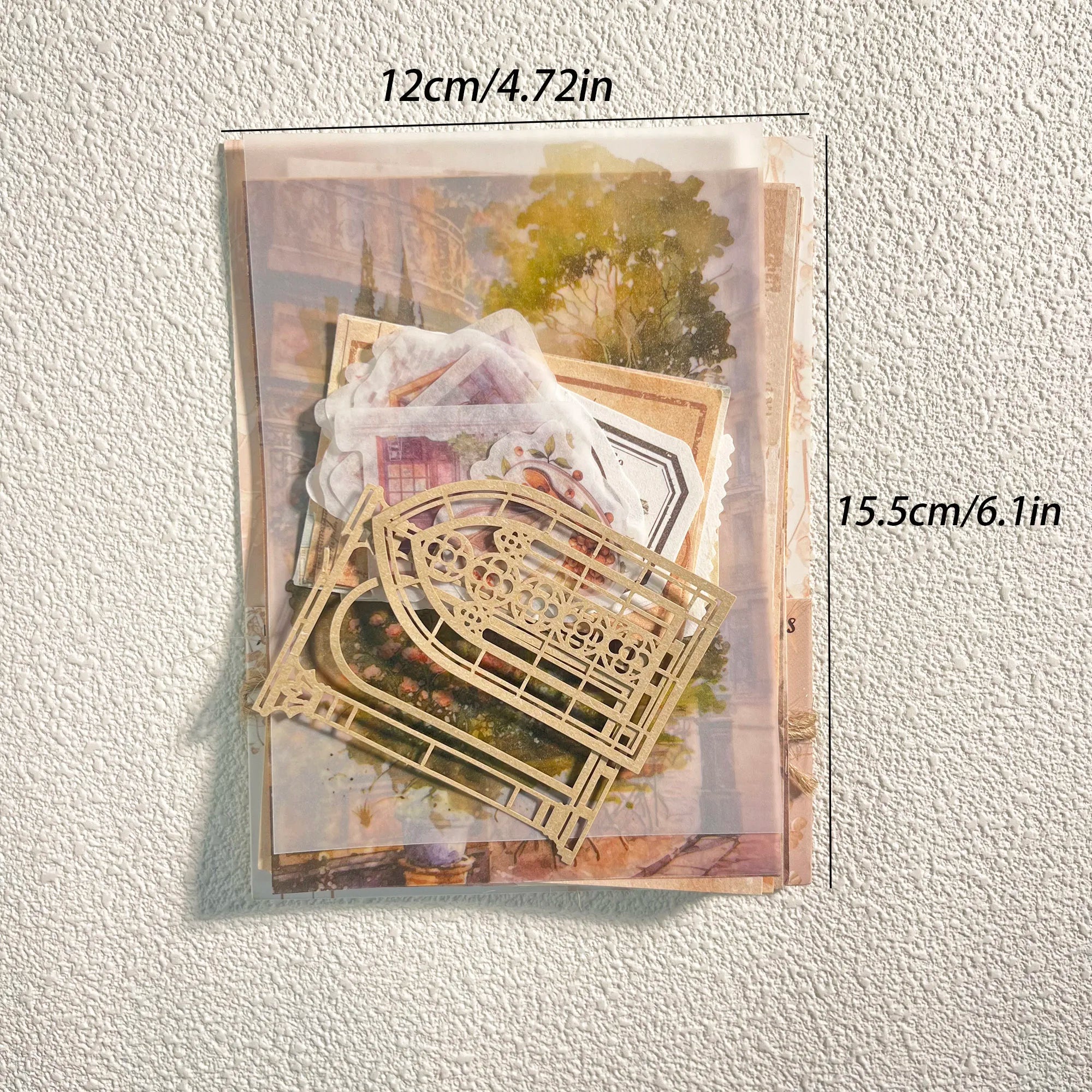 Vintage Aesthetic Scrapbook Kit – 56PCS Stickers & Papers for DIY Crafts & Journals