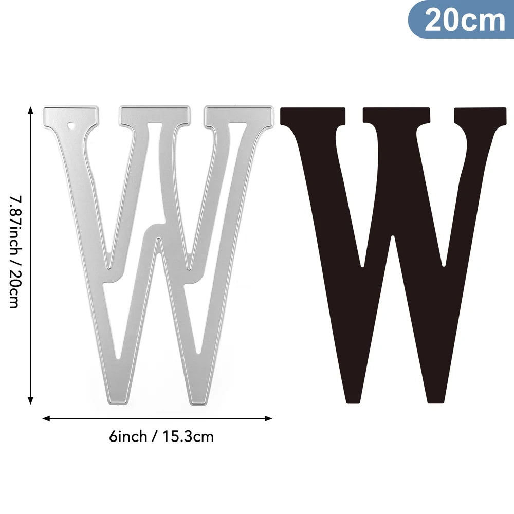 20cm A–Z Metal Letter Cutting Dies – 26 Capital Alphabets for DIY Crafts