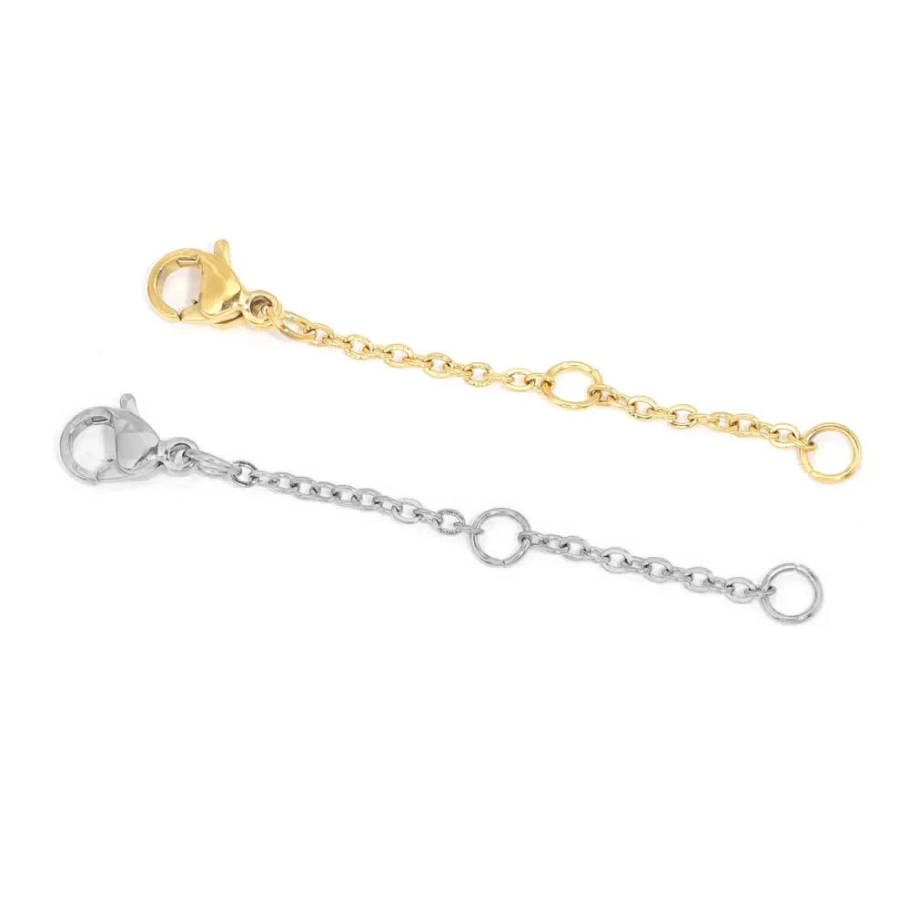 10PCS Stainless Steel Extension Chains with Lobster Clasps – DIY Jewelry Connectors