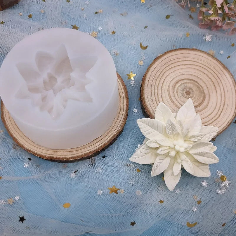 Christmas Flower Candle Mold – DIY Silicone Mold for Cake, Soap & Aromatherapy Crafts