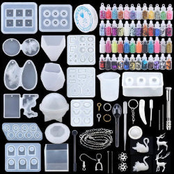 16-Style Epoxy Resin Mold Kit – Silicone Jewelry Casting Set for DIY Earrings