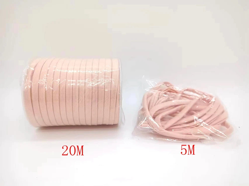 5mm Elastane Cord – Plain Color Hollow Stitched Elastic Band (46 Colors)