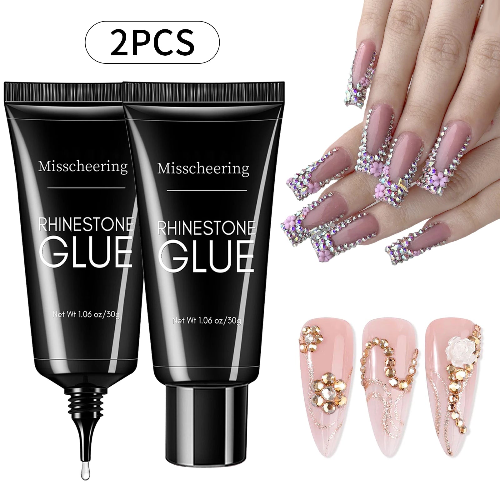 30g Super Strong Nail Rhinestone Glue – Bling Gel for 3D Nail Charms