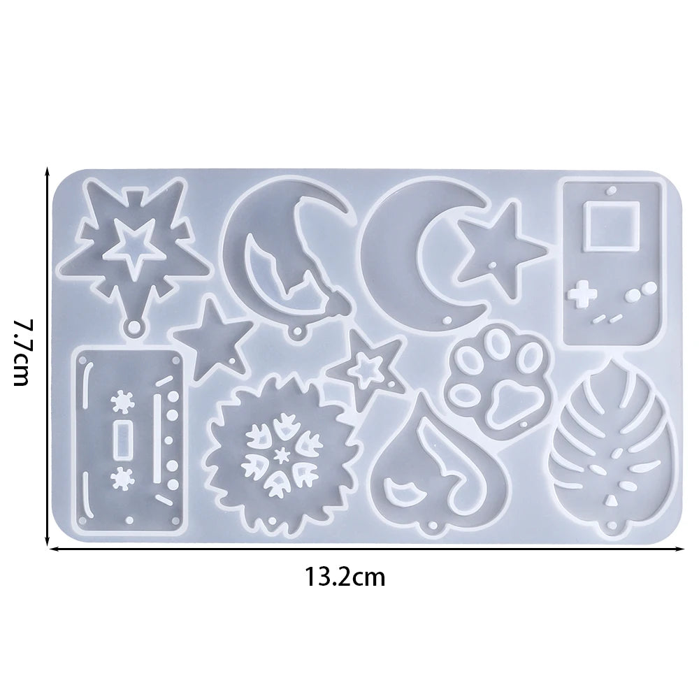 DIY Earring & Charm Mold – Heart, Leaf, Moon Shapes