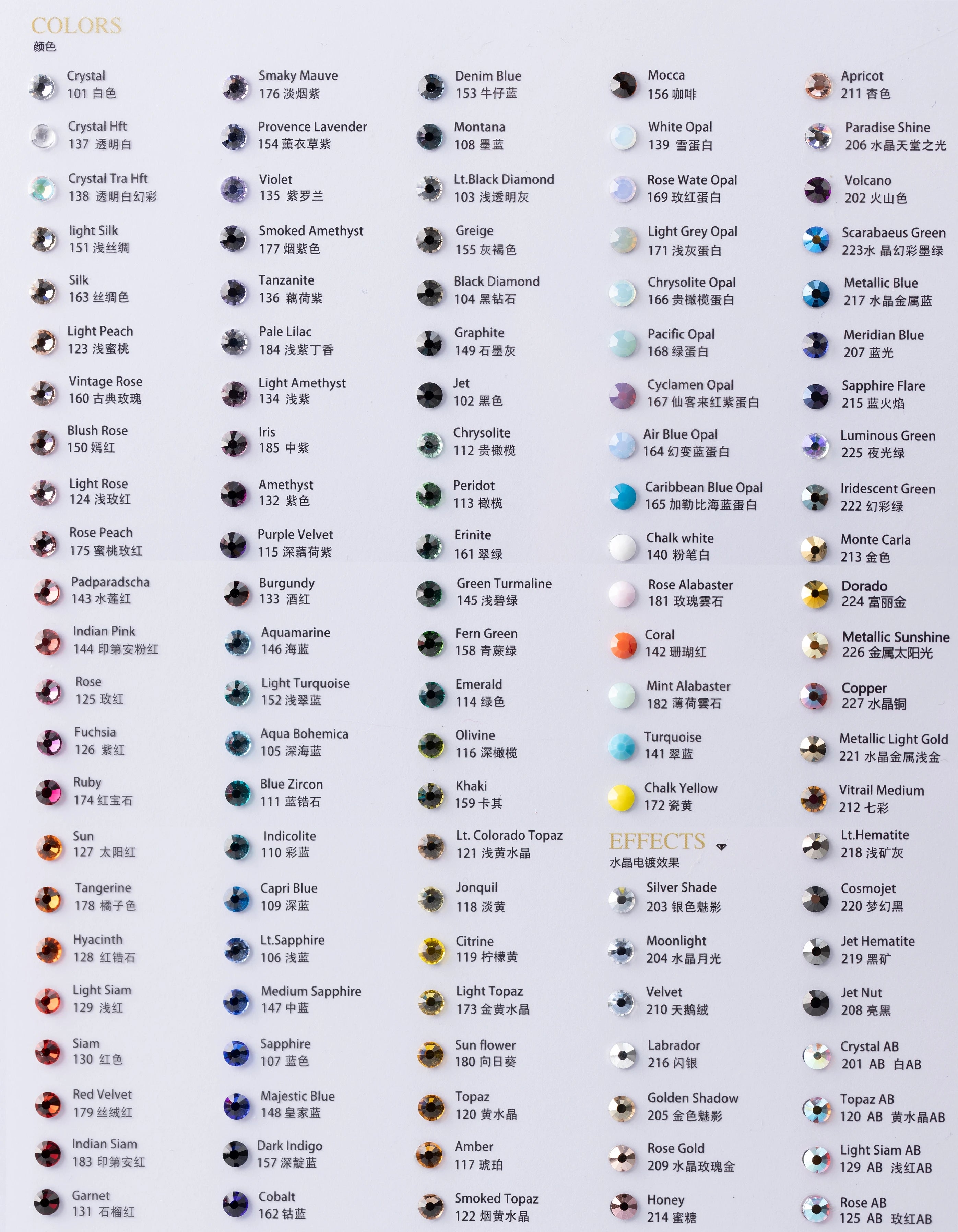 YHB Cold-Fix Crystal Rhinestones – 101–133 PCS for DIY Crafts