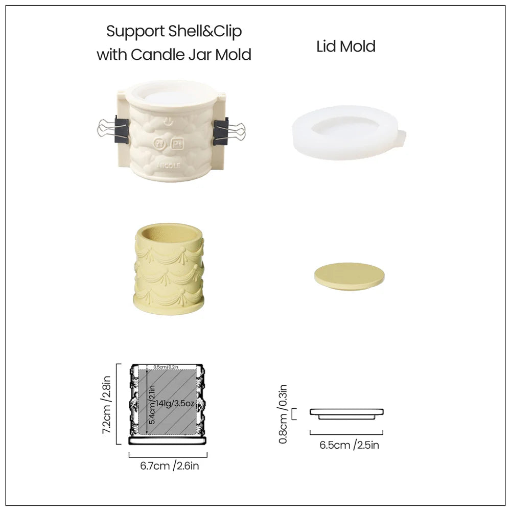 Christmas Candle Jar Silicone Mold – Nicole Christmas Tales Gypsum & Jesmonite Mold