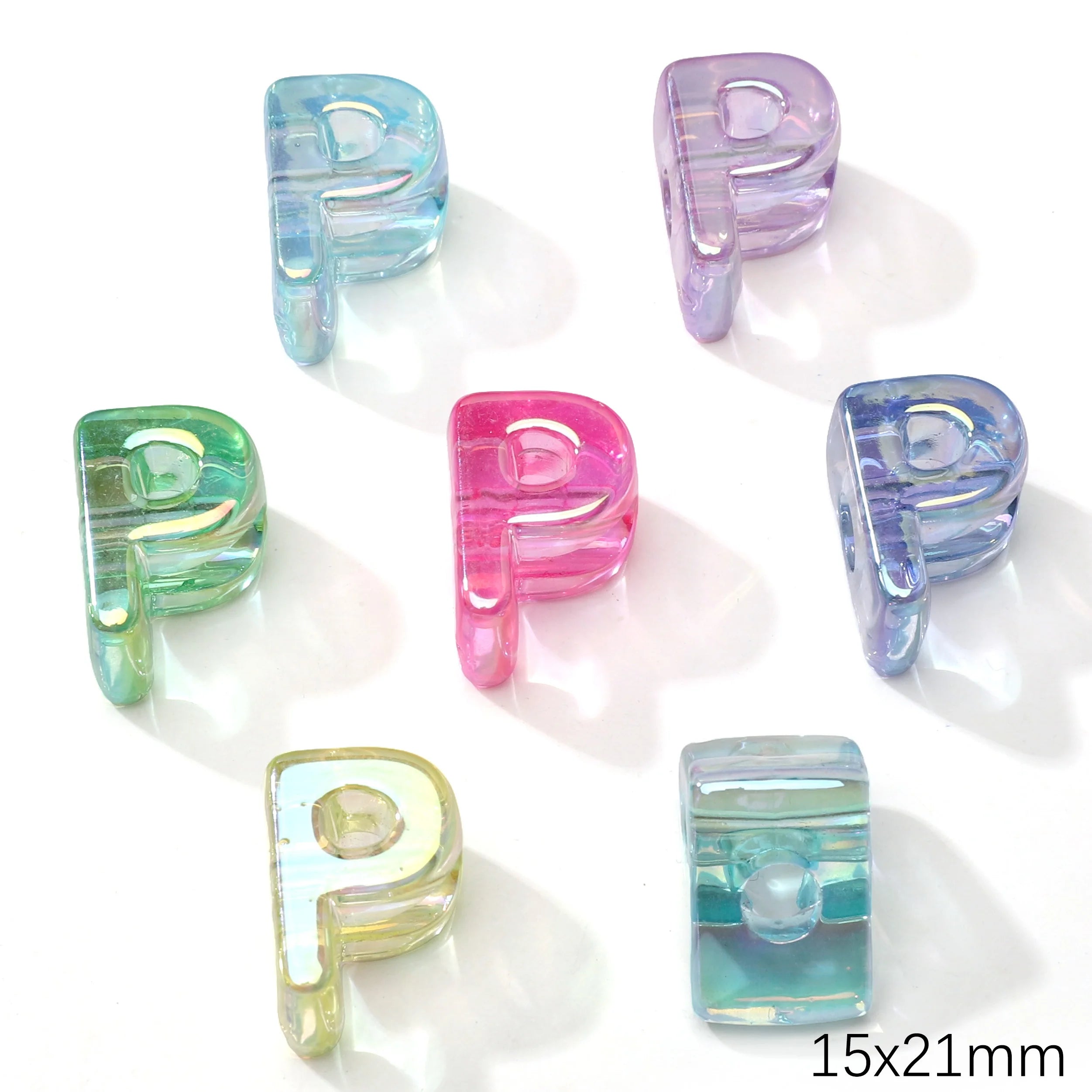 Mixed Color Acrylic Letter Beads – 5PCS Clear Spacer Beads for Jewelry & DIY Crafts