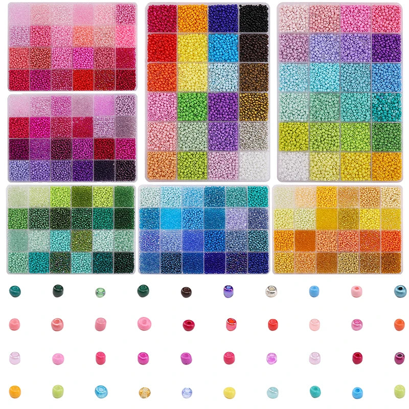 24-Grid Rice Bead Set (5200PCS) – Colorful DIY Jewelry Making Kit