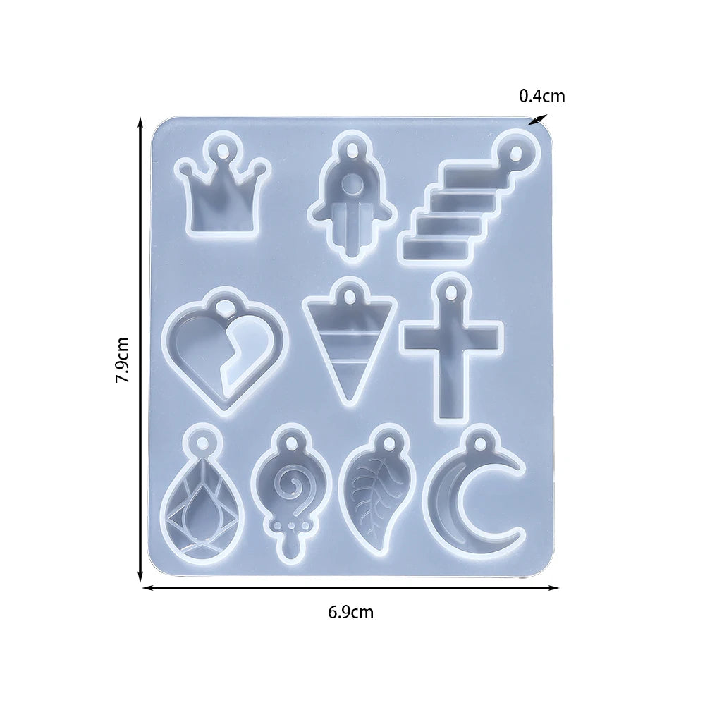 DIY Earring & Charm Mold – Heart, Leaf, Moon Shapes